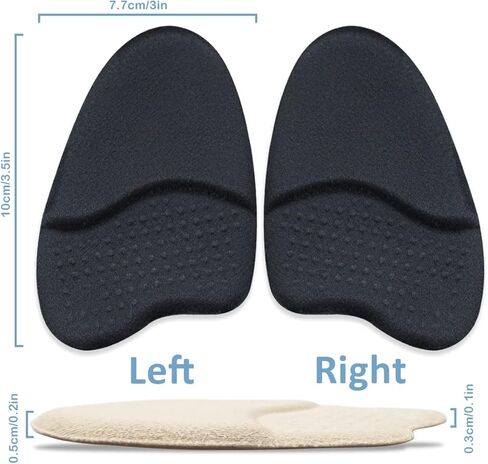 3 أزواج من وسادات مشط القدم للنساء، وسائد مقدمة القدم، نعل داخلي ناعم مضاد للانزلاق لمقدمة القدم، حشوة وسادة لتخفيف آلام القدم للنساء (بيج + أسود + شفاف) in Kuwait