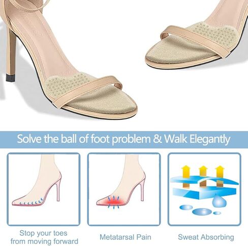 3 أزواج من وسادات مشط القدم للنساء، وسائد مقدمة القدم، نعل داخلي ناعم مضاد للانزلاق لمقدمة القدم، حشوة وسادة لتخفيف آلام القدم للنساء (بيج + أسود + شفاف) in Kuwait
