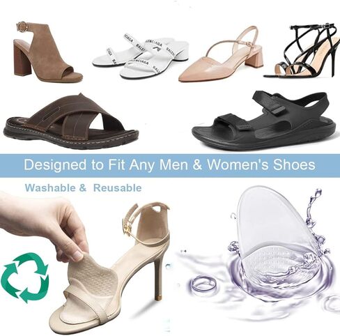 3 أزواج من وسادات مشط القدم للنساء، وسائد مقدمة القدم، نعل داخلي ناعم مضاد للانزلاق لمقدمة القدم، حشوة وسادة لتخفيف آلام القدم للنساء (بيج + أسود + شفاف) in Kuwait