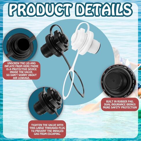10 Pcs Inflatable Boat Air Valve 10 Pcs Inflatable Boat Spiral Air Plugs One-Way Inflation Replacement Screw for Inflatable Boat Raft Rubber Dinghy in Saudi Arabia