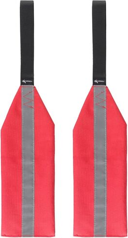 Kayak Red Safety Travel Flag, 2 Pieces Canoe Warning Flag with Webbing Reflective Towing Safety Accessories Kit for Kayak Canoes and Boats in Kuwait