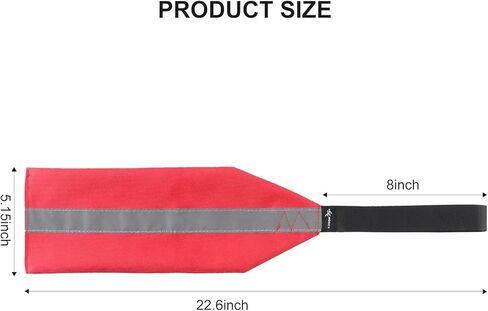 Kayak Red Safety Travel Flag, 2 Pieces Canoe Warning Flag with Webbing Reflective Towing Safety Accessories Kit for Kayak Canoes and Boats in Kuwait