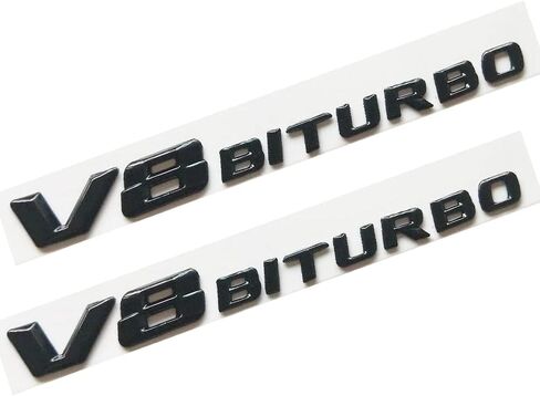حروف ثلاثية الأبعاد باللون الأسود اللامع لشعارات V8 BITURBO لمرسيدس in Kuwait