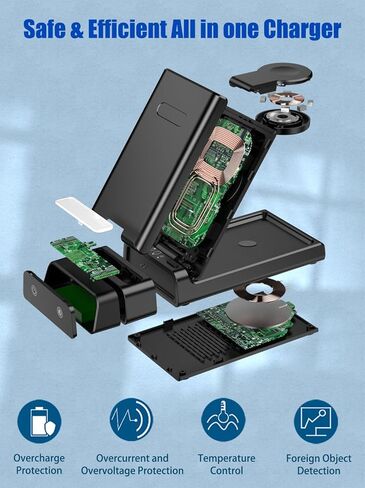 لوبنور لشاحن سامسونج اللاسلكي، قاعدة شحن 3 في 1 مع ضوء ليلي لهاتف سامسونج جالاكسي S24 الترا/S23/Z فولد 5/جالاكسي ووتش 6، قاعدة شحن لسماعات سامسونج إيربود in Kuwait