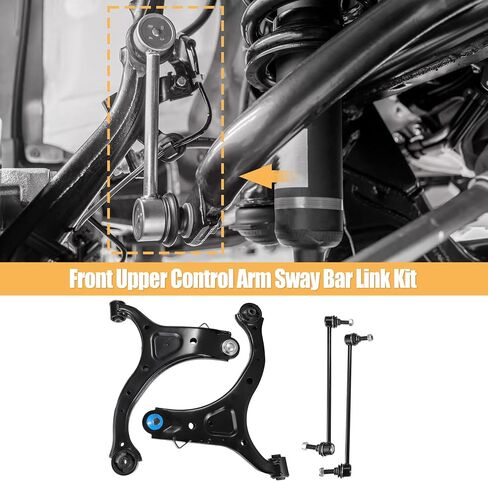 مجموعة قضبان التحكم الأمامية السفلية 6 قطع من X AUTOHAUX لسيارة Hyundai Santa Fe 2007-2012 لسيارة Kia Sorento 2011-2013 طقم تعليق وصلات تثبيت وصلات ربط خارجية in Saudi Arabia