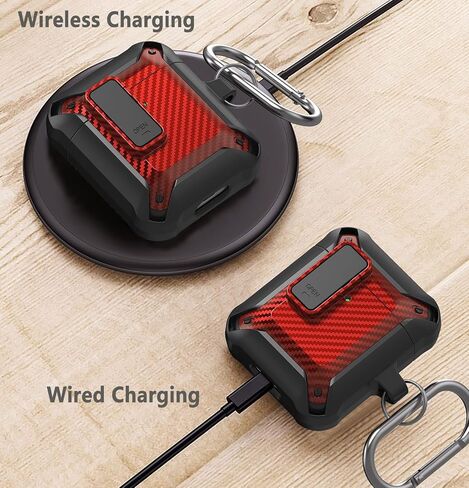 Upgraded Armor Secure Lock Airpod Case for Men Lock with Cleaner kit, Shockproof Protective Case for Apple AirPod 2&1 Wireless Cases Women in Kuwait