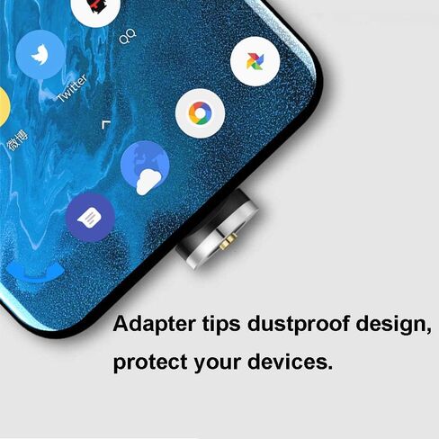 كابل شحن مغناطيسي من TOPK، 4 عبوات [3أقدام/3أقدام/6أقدام/6أقدام] 3 في 1 شاحن هاتف USB مجدول من النايلون، يدور 360 درجة متوافق مع Micro USB، النوع C، iProduct ومعظم الأجهزة in Kuwait