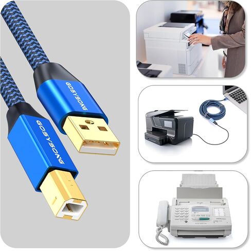 USB Printer Cable 20ft, USB 2.0 Printer Cord, High Speed Type A to Type B Printer USB Cable Compatible with HP, Canon, Dell, Epson, Xerox and More (Blue) in Saudi Arabia