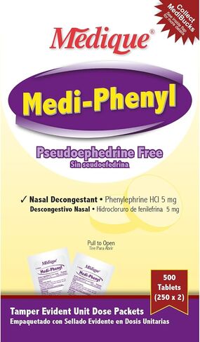 منتجات Medique 20533 أقراص مزيلة لاحتقان الأنف من Medi-Phenyl، 50 عبوة من 2 in Saudi Arabia