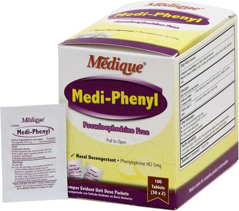 منتجات Medique 20533 أقراص مزيلة لاحتقان الأنف من Medi-Phenyl، 50 عبوة من 2 in Saudi Arabia