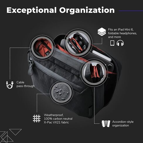 ALPAKA Elements Tech Case Max - يبقيك خاليًا من الفوضى - يتحول إلى حقيبة حبال - الحزام متضمن - يناسب iPad Mini 6 وسماعات الرأس القابلة للطي - نسيج X-Pac VX21 مقاوم للطقس in Kuwait