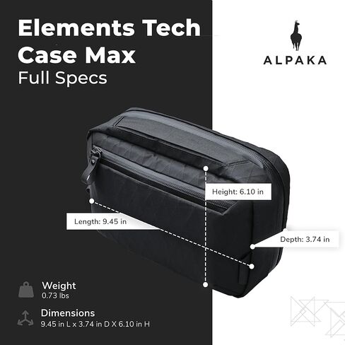 ALPAKA Elements Tech Case Max - يبقيك خاليًا من الفوضى - يتحول إلى حقيبة حبال - الحزام متضمن - يناسب iPad Mini 6 وسماعات الرأس القابلة للطي - نسيج X-Pac VX21 مقاوم للطقس in Kuwait