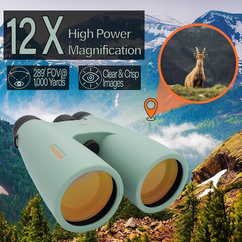 Nubian HD 12x50 Binoculars for Adults High Powered - Hunting Binoculars for Adults - High Powered Binoculars - Long Range Binoculars - Travel Binoculars in Saudi Arabia