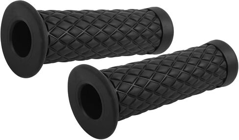 مقابض دراجة نارية غير قابلة للانزلاق مقبض مطاطي نهاية 7/8 بوصة 22 مم 24 مم قبضة يد مريحة للدراجة النارية (أسود) in Kuwait