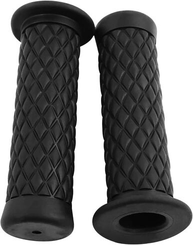 مقابض دراجة نارية غير قابلة للانزلاق مقبض مطاطي نهاية 7/8 بوصة 22 مم 24 مم قبضة يد مريحة للدراجة النارية (أسود) in Kuwait