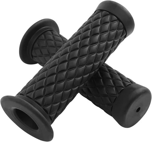 مقابض دراجة نارية غير قابلة للانزلاق مقبض مطاطي نهاية 7/8 بوصة 22 مم 24 مم قبضة يد مريحة للدراجة النارية (أسود) in Kuwait