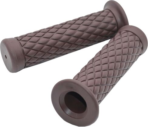 مقابض دراجة نارية غير قابلة للانزلاق مقبض مطاطي نهاية 7/8 بوصة 22 مم 24 مم قبضة يد مريحة للدراجة النارية (بني داكن) in Kuwait