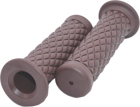 مقابض دراجة نارية غير قابلة للانزلاق مقبض مطاطي نهاية 7/8 بوصة 22 مم 24 مم قبضة يد مريحة للدراجة النارية (بني داكن) in Kuwait