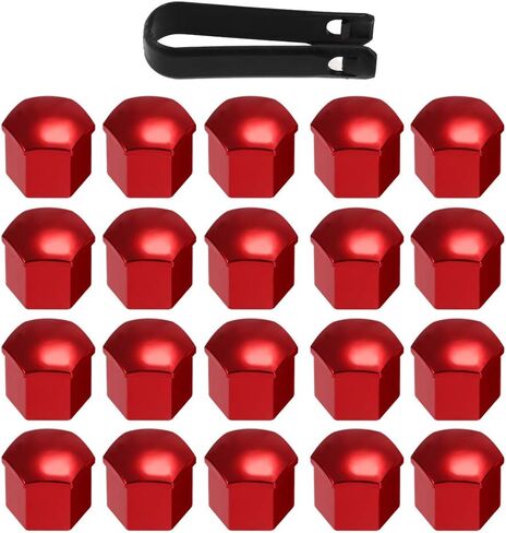 GoolRC 20pcs Universal 17mm Wheel Lug Nut Covers Caps Screw Protector (Red) in Saudi Arabia