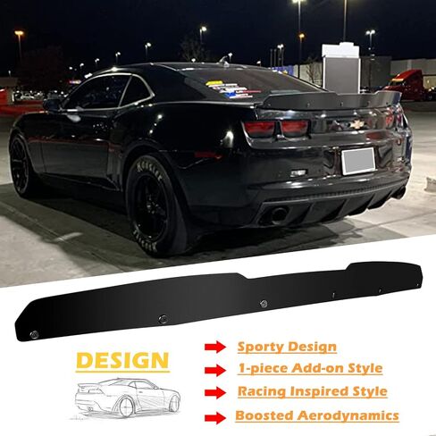 سبويلر خلفي من Wickerbill لسيارة 2010-2013 Chevy 5th Gen Camaro LS, LT, RS, SS, 1LE ZL1، قطعة واحدة أضف على طراز Wicker Bill Spoiler in Saudi Arabia
