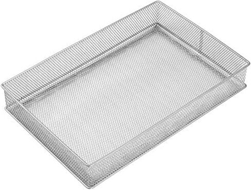 YBM Home Silver Mesh Drawer Organizer and Storage for Kitchen Drawers, Serves as School Supply Holder, Office Desktop Organizer Basket, Makeup and Craft Supplies Organization, (1 Unit, 4x12x2 Inch) in Kuwait