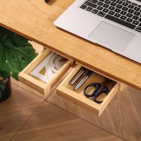 Under Desk Drawer Slide Out - Wood Under Desk Storage Drawers, Self Adhesive Drawers for Under Desk - Attachable Desk Drawer - Hidden Drawer Unit for Under Desk - Pencil Drawer Under Desk (2 Pack) in Kuwait