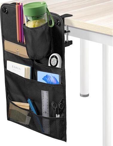 AceList Hanging Desk Organizer, Versatile Desk Cup Holder Clamp with Hanging Storage Bag - Convenient Tableside Cup Holder and Organizer for Home Office, Dorm Rooms, and RV in Kuwait