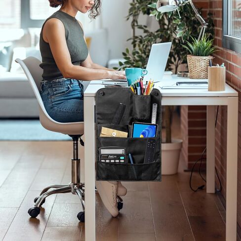 AceList Hanging Desk Organizer, Versatile Desk Cup Holder Clamp with Hanging Storage Bag - Convenient Tableside Cup Holder and Organizer for Home Office, Dorm Rooms, and RV in Kuwait