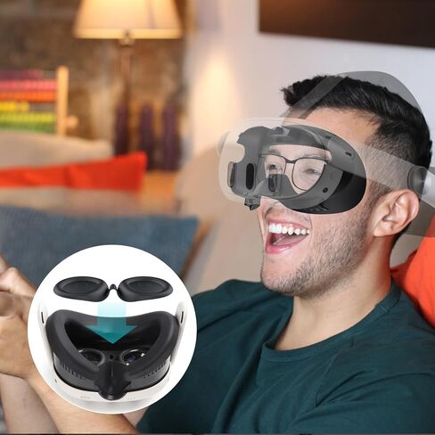 وسادة وجه متوافقة مع Meta Quest 3، استبدال وسادة إسفنجية لواجهة الوجه، غطاء وجه وسادة أنف خفيفة مضادة للتسرب متوافق مع ملحقات Meta Oculus Quest 3 in Kuwait