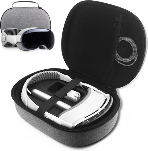 Carrying Case for Apple Vision Pro, Hard EVA Shell Portable Travel Handbag, Durable Anti-Scratch Full Protection Storage Bag Compatible with Apple Vision Pro VR Headset and Accessories in Kuwait