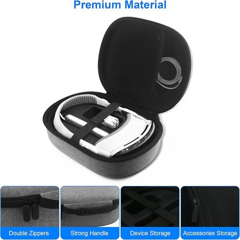 Carrying Case for Apple Vision Pro, Hard EVA Shell Portable Travel Handbag, Durable Anti-Scratch Full Protection Storage Bag Compatible with Apple Vision Pro VR Headset and Accessories in Kuwait