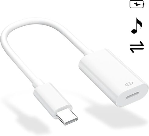 محول Jiunai USB C إلى iOS، [محول شحن] [محول سماعة الرأس] [نقل البيانات] محول شحن وصوت ذكر من النوع C إلى أنثى iOS معتمد من MFI لأجهزة iPhone 15 iPad 10th USB C in Kuwait