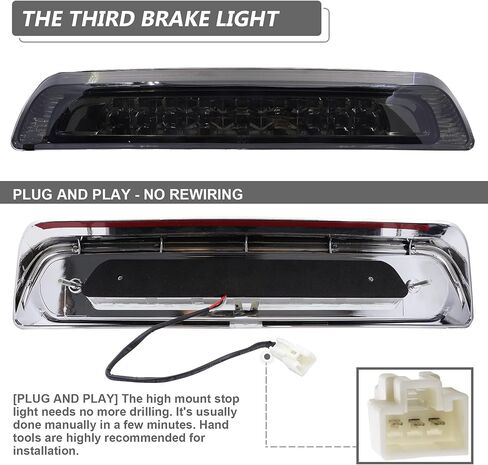 Smoke Lens LED Back Cab Third 3rd Brake Light Replacement for 2007-2018 Toyota Tundra, Waterproof High Mount Stop Light Rear Cargo Lamp in Saudi Arabia