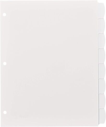 فواصل بلاستيكية متينة للكتابة والمسح من Avery Big Tab لـ 3 مجلدات حلقية، مجموعات 8 علامات تبويب، أبيض، 3 مجموعات فواصل مجلد (01743) in Saudi Arabia