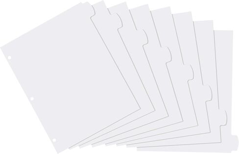 فواصل بلاستيكية متينة للكتابة والمسح من Avery Big Tab لـ 3 مجلدات حلقية، مجموعات 8 علامات تبويب، أبيض، 3 مجموعات فواصل مجلد (01743) in Saudi Arabia