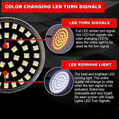 Eagle Lights Midnight Edition LED Turn Signals with White Running Lights for 1997-2000 Honda Valkyrie (Add Clear Lenses) in Saudi Arabia