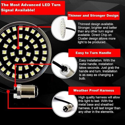 Eagle Lights Midnight Edition LED Turn Signals with White Running Lights for 1997-2000 Honda Valkyrie (Add Clear Lenses) in Saudi Arabia