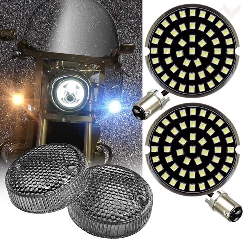 Eagle Lights Midnight Edition LED Turn Signals with White Running Lights for 1997-2000 Honda Valkyrie (Add Clear Lenses) in Saudi Arabia