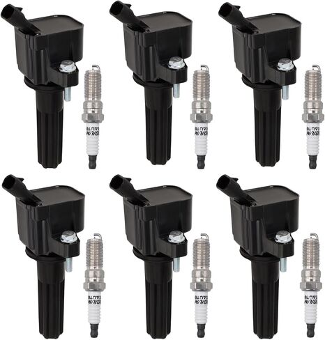 Ignition Coil Packs with Iridium Spark Plugs UF497 C1558 Compatible with Chevy GMC Buick Isuzu Trailblazer Envoy Rainier Ascender 4.2L Set of 6 in Saudi Arabia