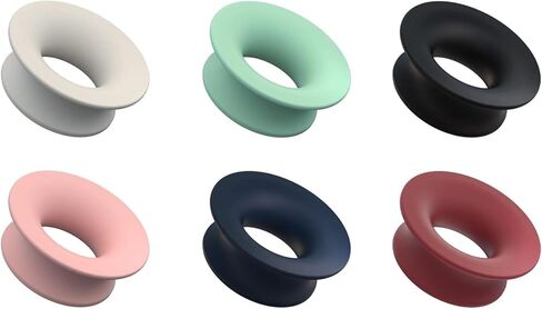 مجموعة من 6 قطع على شكل كتم الصوت لسدادات الأذن الحلقية، حشوات كتم الصوت قابلة لإعادة الاستخدام لتقليل الضوضاء، سدادات أذن هادئة ملحقات لمكتبة المنزل والمكتب (6 ألوان) in Kuwait