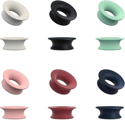 مجموعة من 6 قطع على شكل كتم الصوت لسدادات الأذن الحلقية، حشوات كتم الصوت قابلة لإعادة الاستخدام لتقليل الضوضاء، سدادات أذن هادئة ملحقات لمكتبة المنزل والمكتب (6 ألوان) in Kuwait