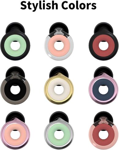 مجموعة من 6 قطع على شكل كتم الصوت لسدادات الأذن الحلقية، حشوات كتم الصوت قابلة لإعادة الاستخدام لتقليل الضوضاء، سدادات أذن هادئة ملحقات لمكتبة المنزل والمكتب (6 ألوان) in Kuwait