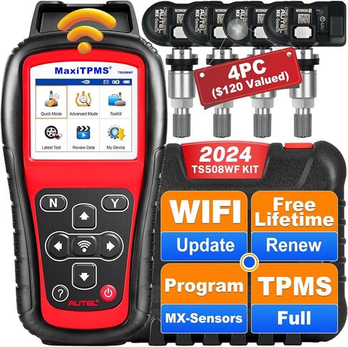 Autel MaxiTPMS TS508WF KIT TPMS Programming Tool, 2024 Upgraded WiFi Ver. of TS508K TS508 TS501 TS601 w/ $120 4PCS 315MHz+433MHz Autel MX-Sensor, Full TPMS Activate Relearn Diagnostic Scan Tool in Saudi Arabia