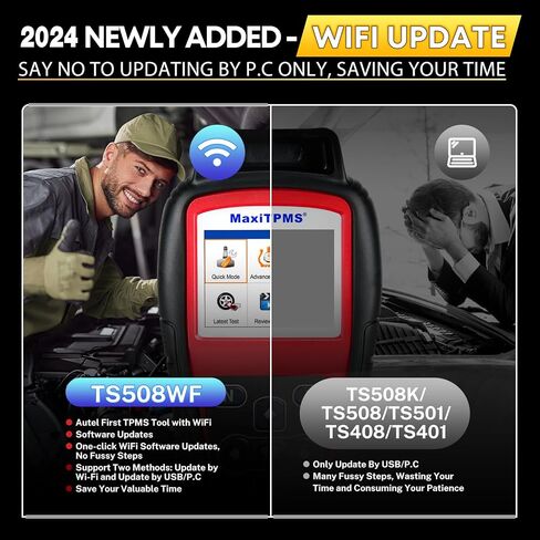 Autel MaxiTPMS TS508WF KIT TPMS Programming Tool, 2024 Upgraded WiFi Ver. of TS508K TS508 TS501 TS601 w/ $120 4PCS 315MHz+433MHz Autel MX-Sensor, Full TPMS Activate Relearn Diagnostic Scan Tool in Saudi Arabia