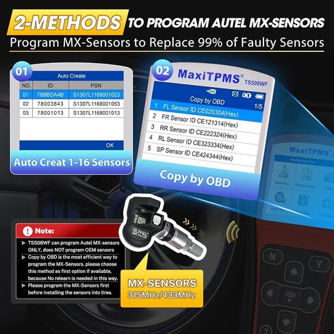 Autel MaxiTPMS TS508WF KIT TPMS Programming Tool, 2024 Upgraded WiFi Ver. of TS508K TS508 TS501 TS601 w/ $120 4PCS 315MHz+433MHz Autel MX-Sensor, Full TPMS Activate Relearn Diagnostic Scan Tool in Saudi Arabia