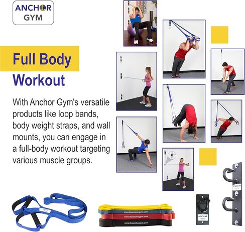 Anchor Gym Workout Wall Mount Anchor - Training Anchor Mounted Hook Exercise Station for Body Weight Straps, Resistance Bands, Strength Training, Yoga, Home Gym in Kuwait