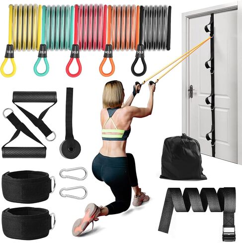 Door Anchor Strap for Resistance Bands - Heavy-Duty Multi-Loop Resistance Bands - Door Anchor, Up to 4 Anchor Points, Legs Ankle Straps for Resistance Training, Physical Therapy, Home Workouts in Saudi Arabia
