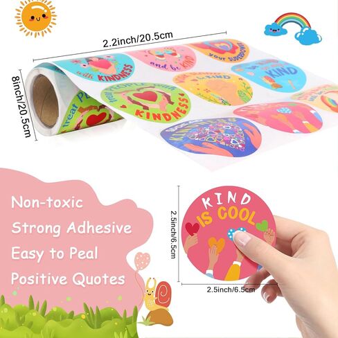 300 قطعة من ملصقات اللطف للأطفال - ملصقات إيجابية، ملصقات رسائل إيجابية لنشر اللطف في ختم المظروف، وتغليف الهدايا in Kuwait