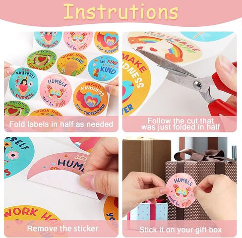 300 قطعة من ملصقات اللطف للأطفال - ملصقات إيجابية، ملصقات رسائل إيجابية لنشر اللطف في ختم المظروف، وتغليف الهدايا in Kuwait