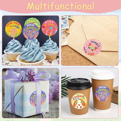 300 قطعة من ملصقات اللطف للأطفال - ملصقات إيجابية، ملصقات رسائل إيجابية لنشر اللطف في ختم المظروف، وتغليف الهدايا in Kuwait